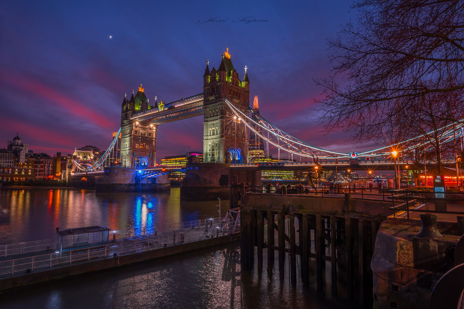 "WONDERFUL TONIGHT". Tower Bridge at sunset or blue hour better, London.