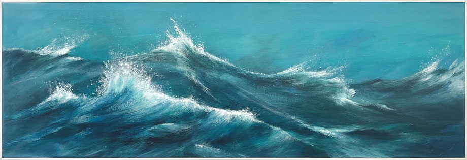 Wellenmotiv,  150 x 50 cm , Acryl auf Leinwand, 2025