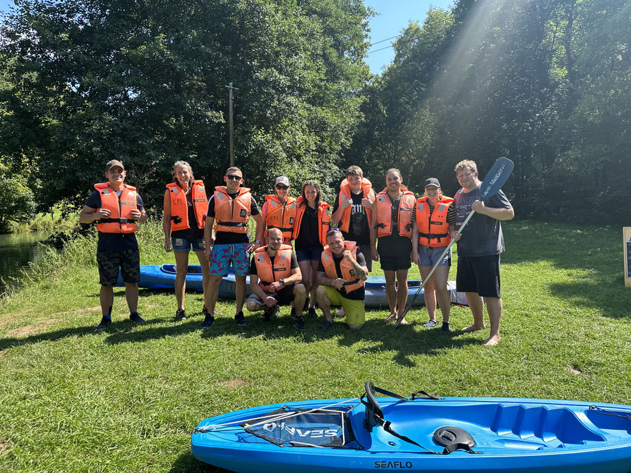 Das TKC-Trainerteam vor der verdienten Pause an der Sachsenmühle