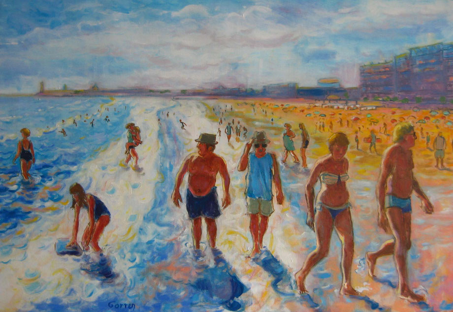 "La plage des Sables d'Olonne" -  huile sur toile - 72 x 50cm