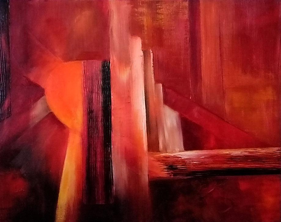 Composition in red - 100 x 80 cm