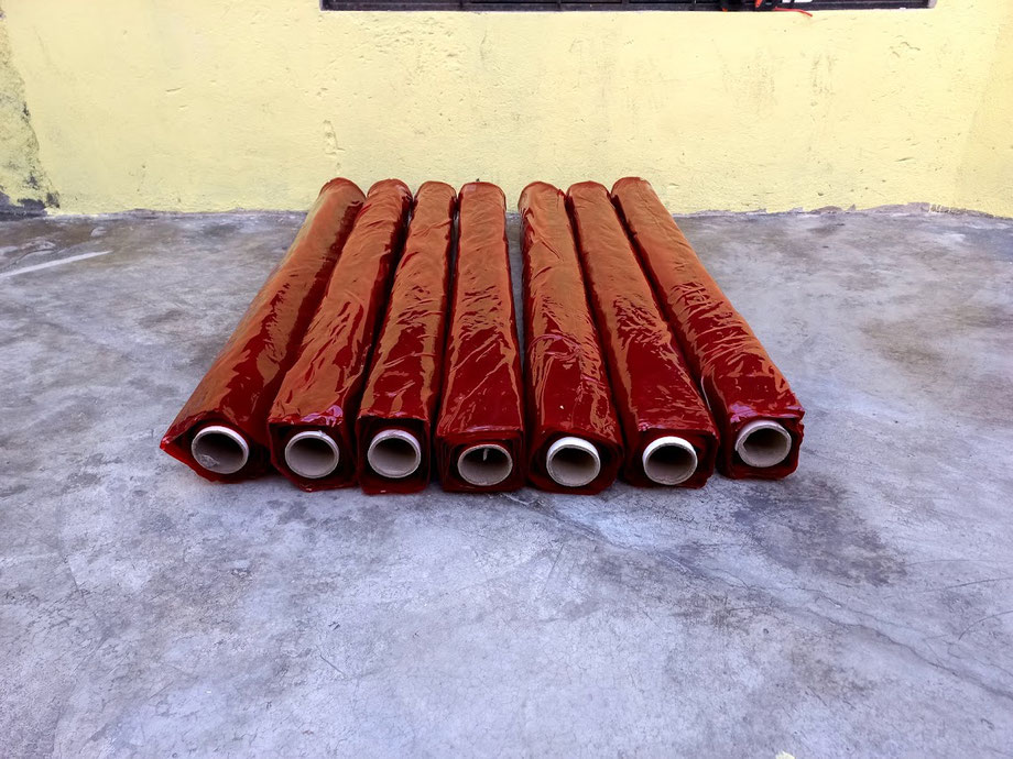 Rollo de Cortina para soldar - transparente - rojo - Antichispa - Entrega Inmediata