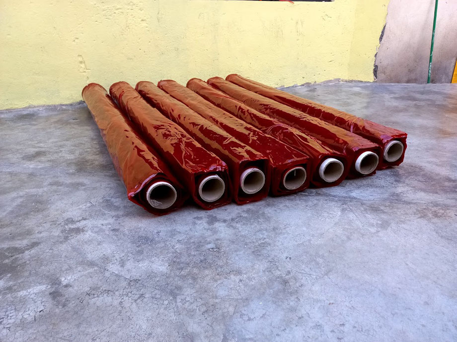Rollo de Cortina para soldar - transparente - rojo - Antichispa - Entrega Inmediata