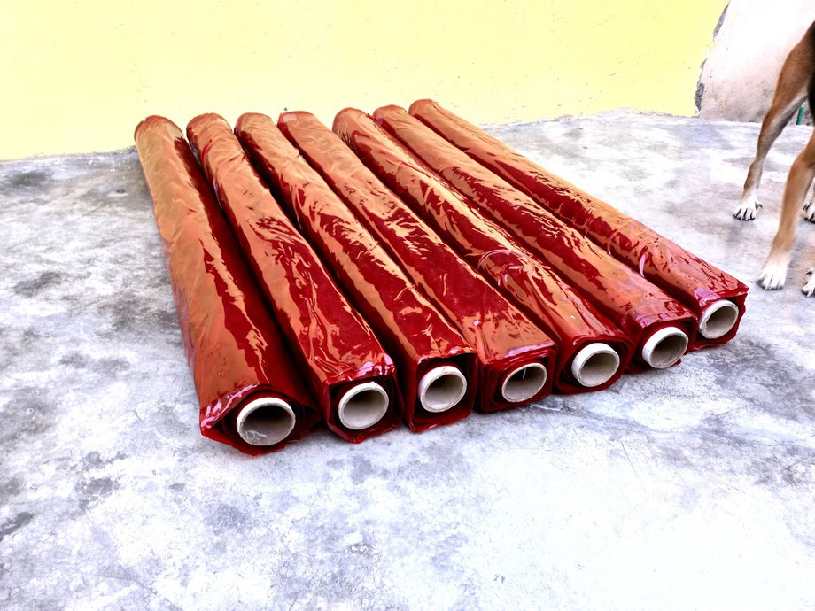 Rollo de Cortina para soldar - transparente - rojo - Antichispa - Entrega Inmediata