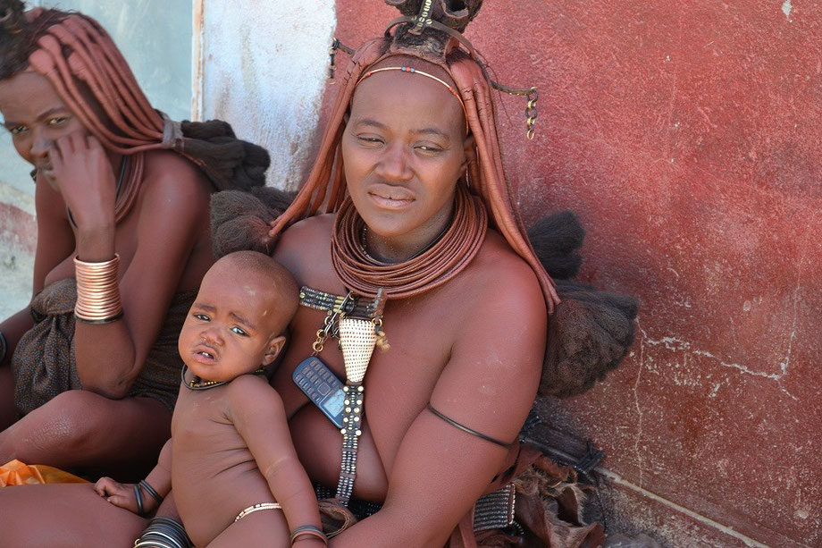 Himba lady embracing the twenty-first century