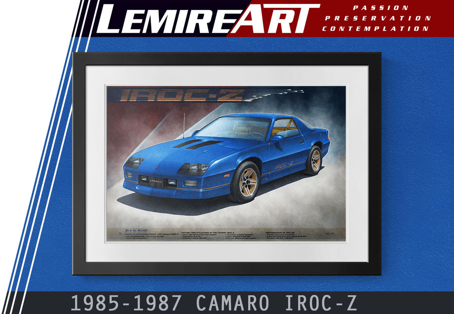1985 1986 1987 Camaro IROC-Z personalized drawing, 1985 1986 1987 Camaro IROC-Z personalized poster 