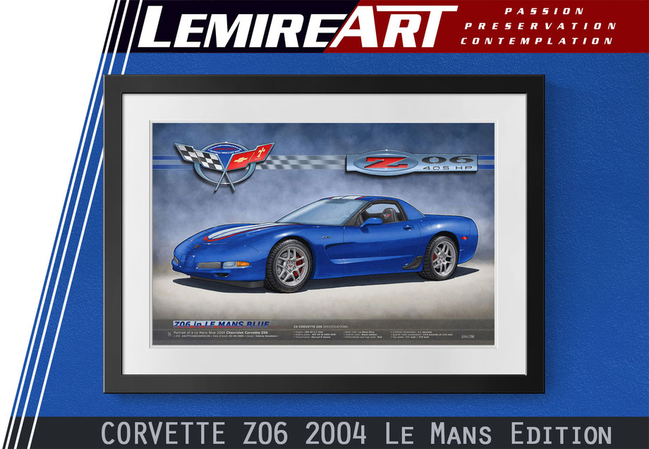 Dessin Corvette Z06 2004 Edition Le Mans - 4 spécifications d'impression disponibles