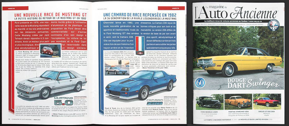 Article Camaro Z28 - Mustang GT 1982 VAQ mars 2018