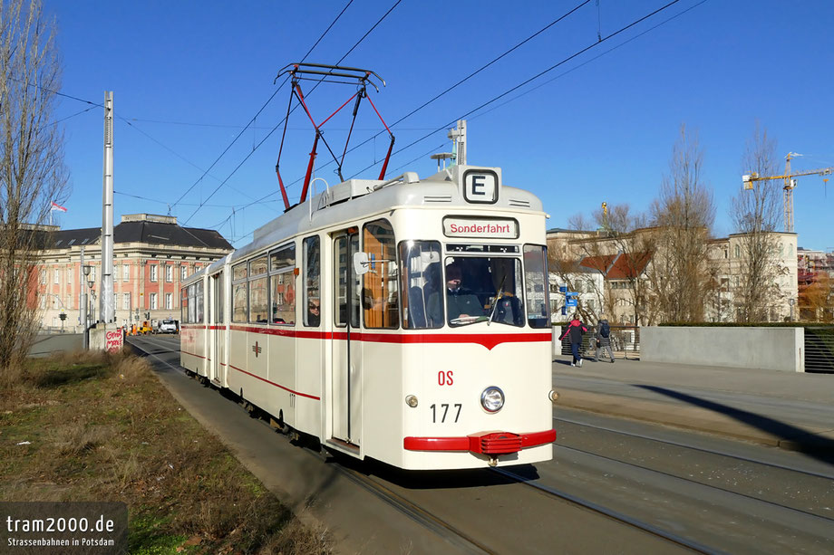 Historische Straßenbahnwagen in Potsdam Straßenbahnen in Potsdam