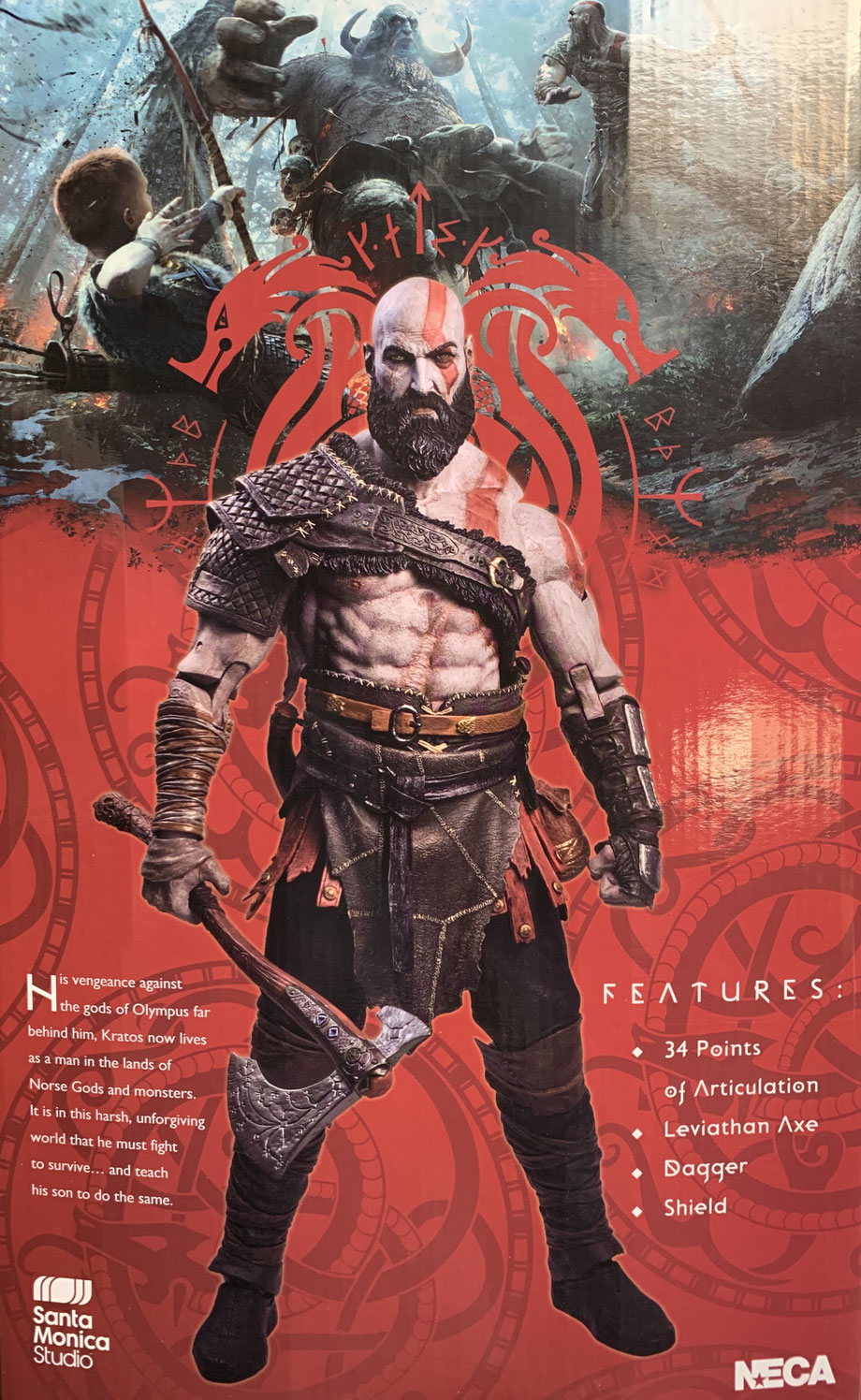 Kratos 1/4 God of War Game Actionfigur 46cm Neca