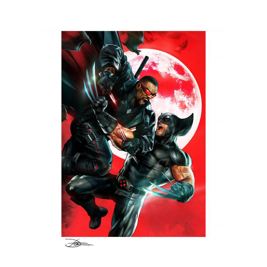 Wolverine vs Blade Fine Art Print Marvel Comics 46 x 61cm ungerahmt Kunstdruck Sideshow 