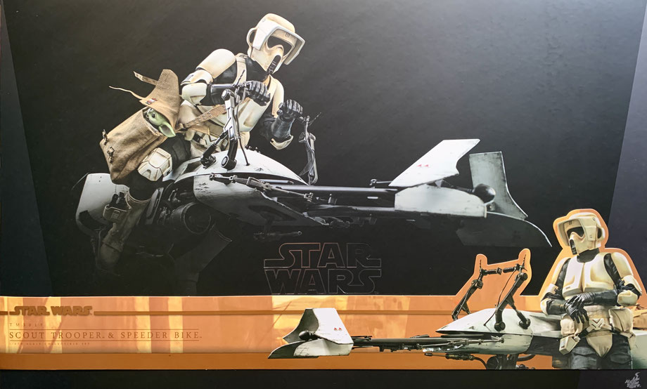 Scout Trooper & Speeder Bike 1/6 Star Wars Mandalorian Tv Series Masterpiece Actionfigur Set 30cm Hot Toys