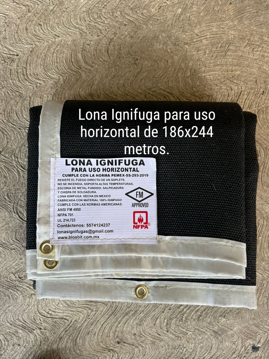Lona Ignifuga para uso horizontal, resiste altas temperaturas, escoria de metal fundido, salpicadura y chispa de soldadura