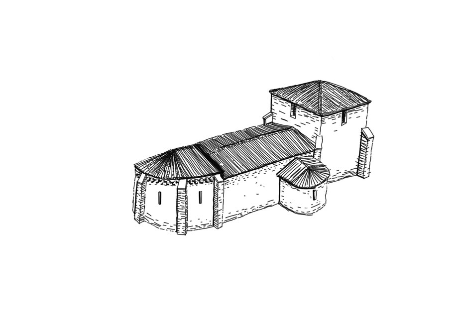 L'église Saint-Exupère ressemblait à ses voisines de Mons et Lugos./Reproduction Christelle de Sigoyer. 