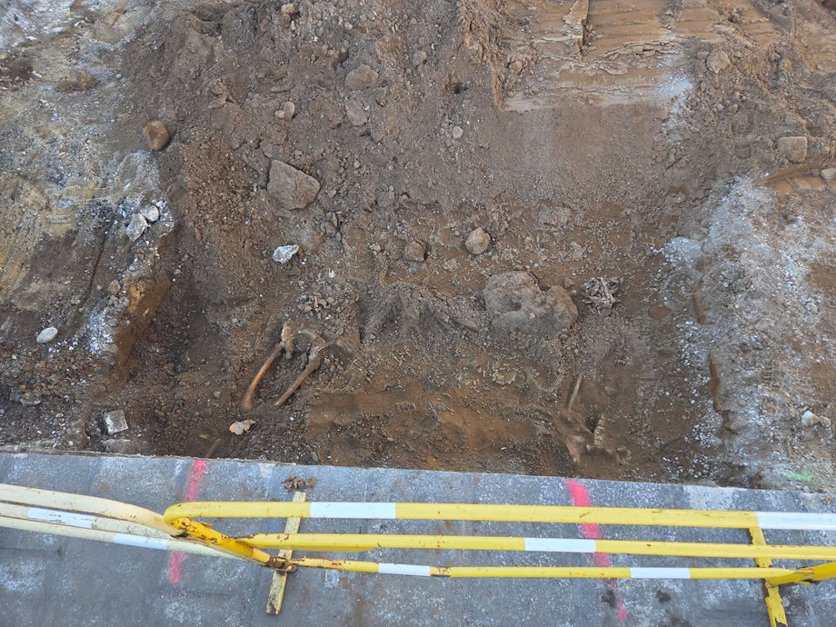 Le chantier est à l'arrêt en attendant l'intervention de la Drac./Crédit photo LB.