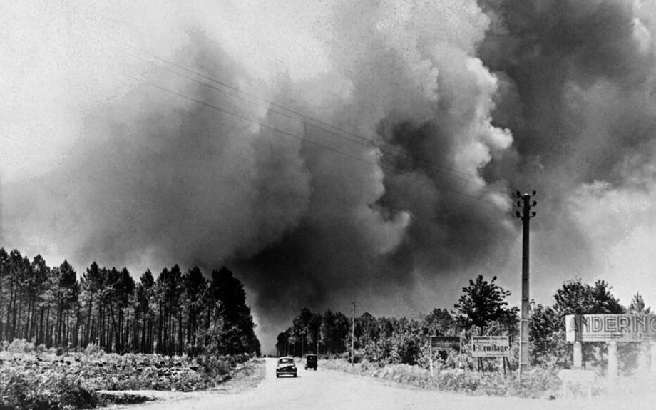 Quelques anénes avant "l'incendie du siècle" photographié ici à Cestas, le Val de l'Eyre avait déjà dû faire face aux flammes./DR