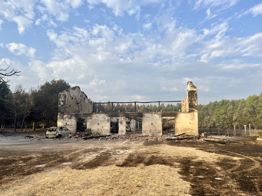 Les flammes ont ravagé la structure de la maison des Duprat-Pin/Photo Le Belinétois. 