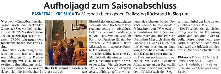 Bericht im Miesbacher Merkur am 21. April 2026 - Zum Vergrößern klicken
