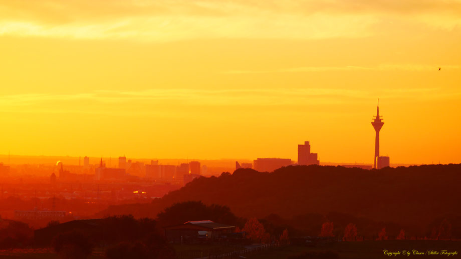 Düsseldorfer Fernsehturm, Sonnenuntergang, Landschaften,