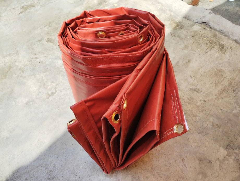 Lona termica, resistente a altas temperaturas, ideal para cubrir el asfalto caliente que se transporta en los camiones de volteo