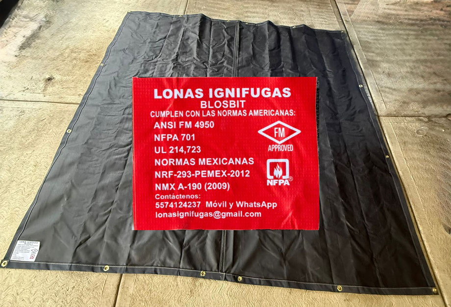 Lona Ignifuga de algodon - norma PEMEX - NRF-293-2012