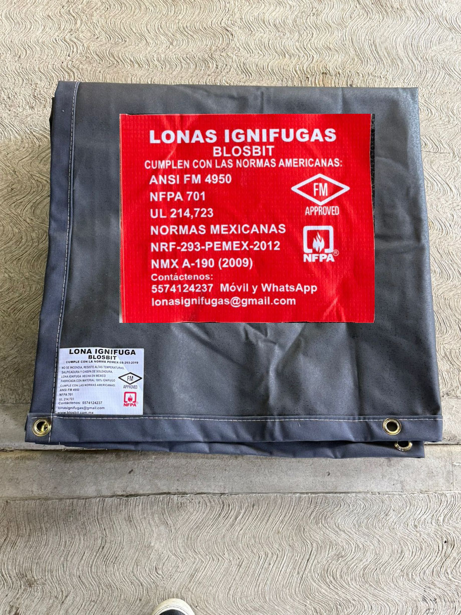 Lona Ignifuga de algodon negro, resiste altas temperaturas, salpicadura y chispa de soldadura