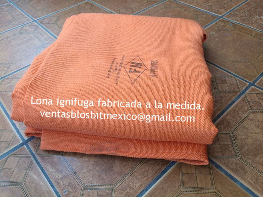 Lona ignífuga fabricada a la medida.
