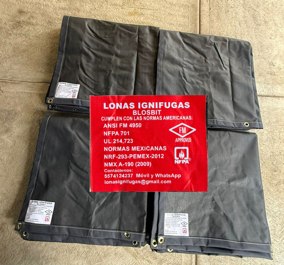Lona Ignifugas de algodon, color negro - resisten altas temperaturas, salpicadura y chispa de soldadura