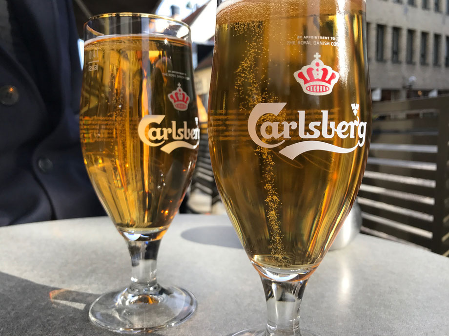 Afternoon Danish Calsberg beers with the bro, Lund