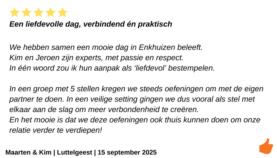 Tantra review. Tantra voor stellen. Veilig en vertrouwd. Gegeven door professionals en relatietherapeuten