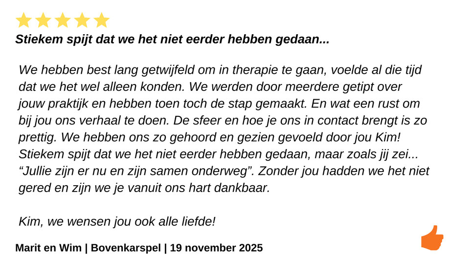 Review Relatietherapie Kim Kromwijk-Lub. Beste relatieterapeut van Nederland