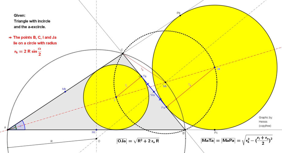 excircle, incircle, midpoint formula