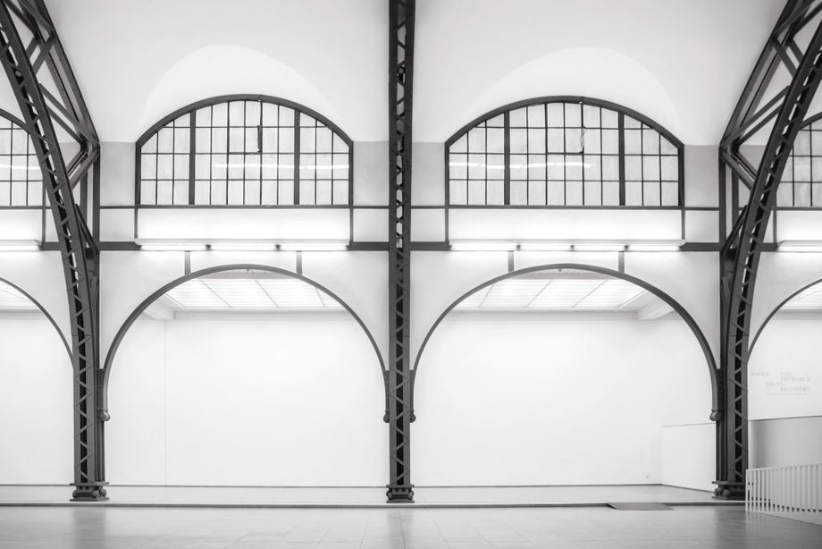 The old train station halls of the Hamburger Bahnhof now house the Museum für Gegenwart