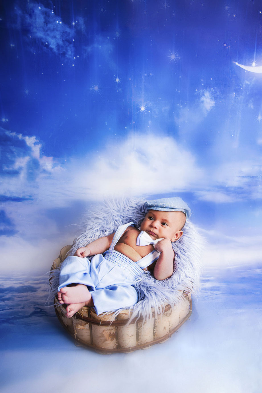 baby shoot with clouds