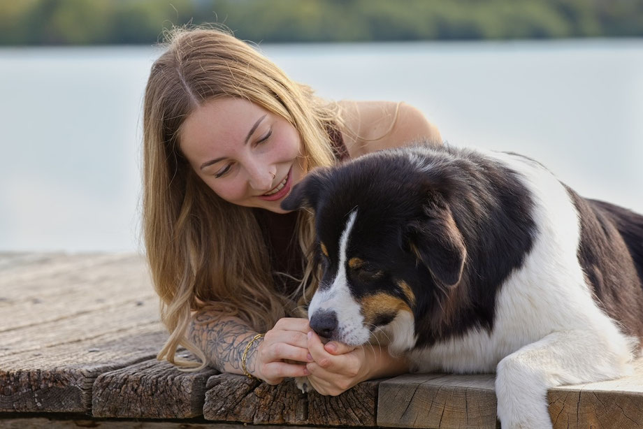 Andreas Wedel Tierfotografie-Sophie & Australian Shepherd Hündin Cassy