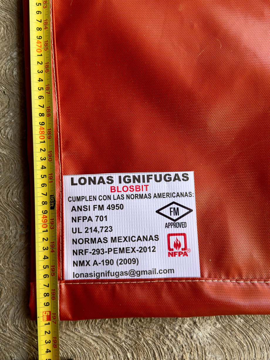 Lona Ignifuga con la norma PEMEX-SS-293-2019 - Entrega Inmediata - Envios a todo Mexico