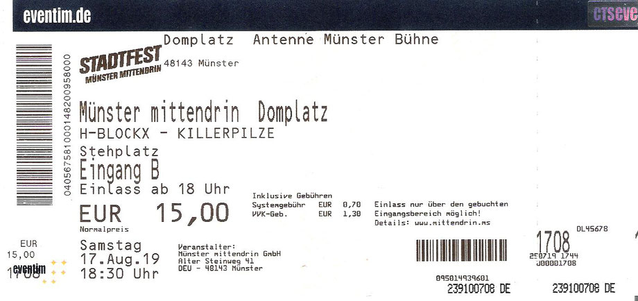 Nr. 393 - 17.08.2019 - Münster Mittendrin (mit H-Blockx) - Domplatz, Münster