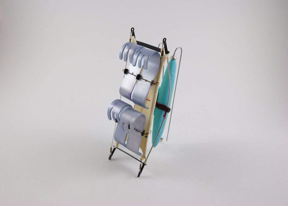PLA, aluminium, silver, brass, suede, steel, cotton thread
