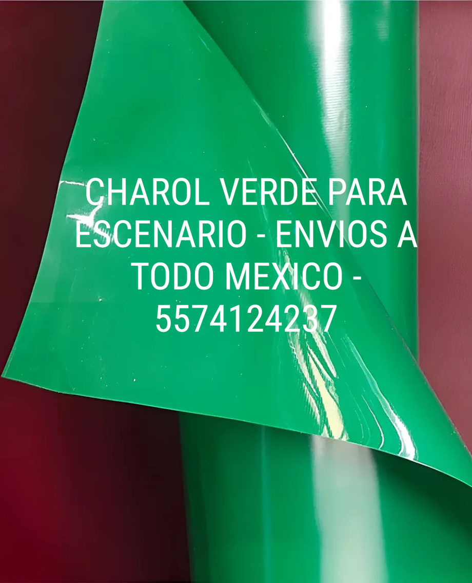 Charol verde para Escenario - Rollo de 1.40 metros de ancho x 50 metros de largo, calibre 8 - Entrega Inmediata - Envios a todo Mexico