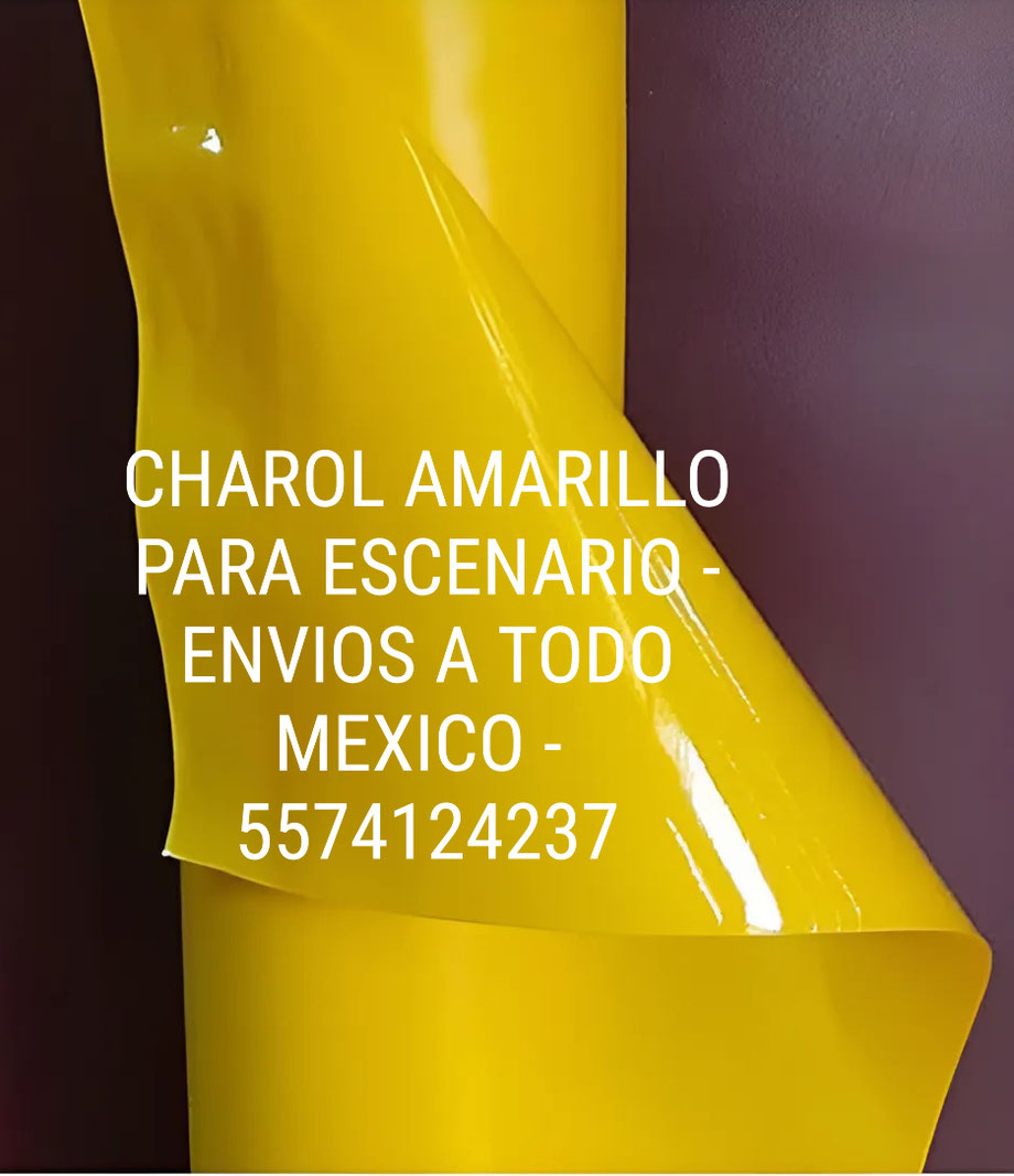 Charol amarillo para Escenario - Rollo de 1.40 metros de ancho x 50 metros de largo - Entrega Inmediata - Envios a todo Mexico