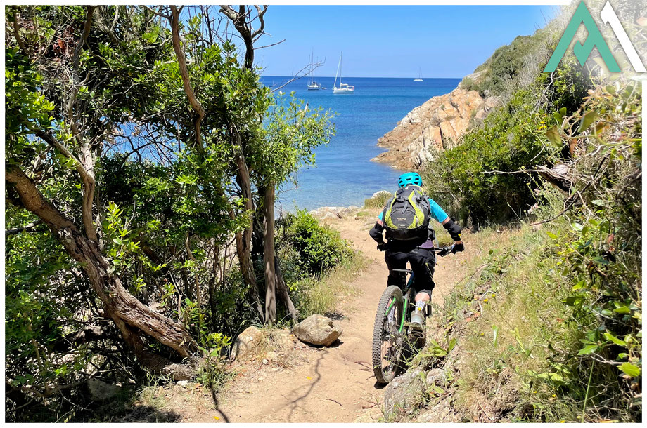 Auf Traum Trails an Traumstränden auf unserer Mountainbike Rundtour auf der Insel Elba
