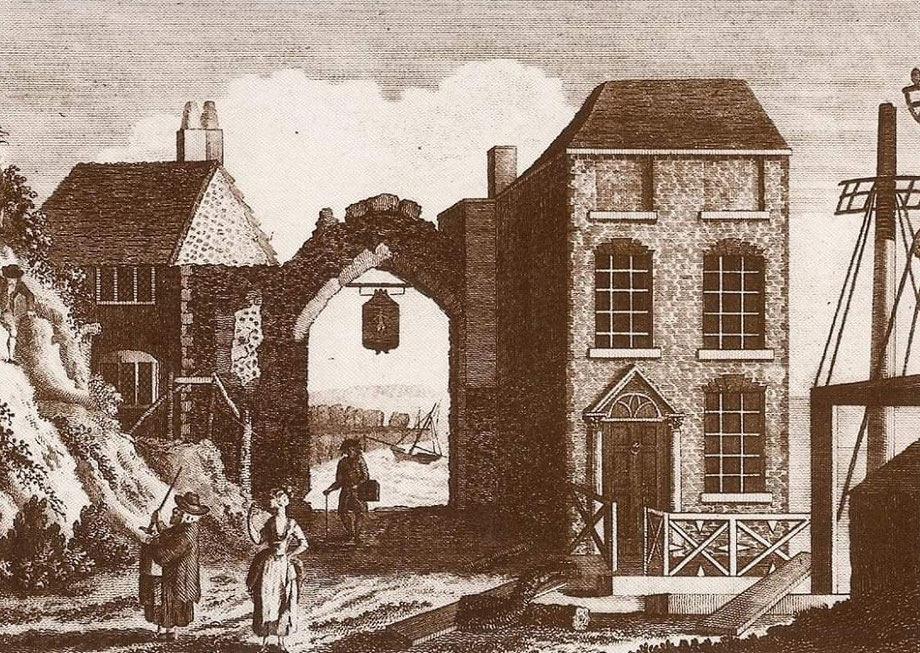 Etching, depicting late 18th century York Gate