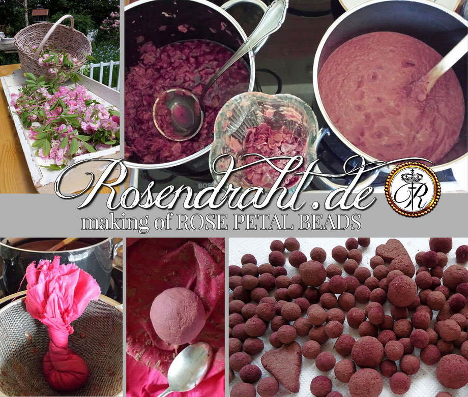 Rosendraht Rosendraht.de Schmuck Schmuckmanufaktur Rosenperlen Rezept Rosenblüten Rosenblütenperlen handgemacht selbstgemacht gesegnet Segen Jesus Maria  spirituell Rosenkranz Gebetskette Talisman Rosenkranzperlen Duft duftend Duftrosenkranz