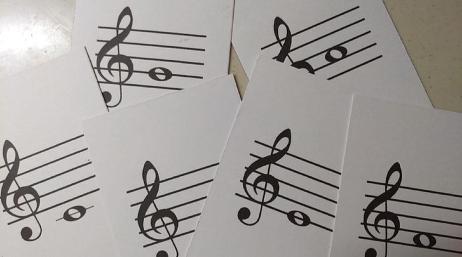 音符カード。導入期、音を覚えるのに使います。