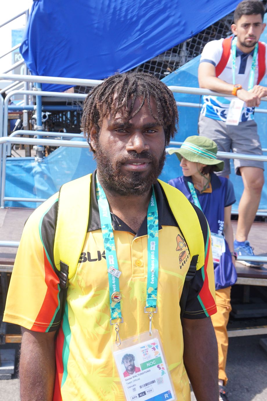 Nasse Maltungtung, coach van het hockeyteam van Vanuatu