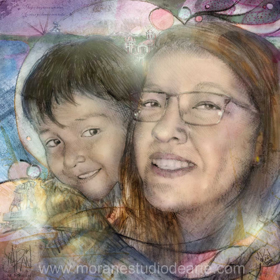 Un Regalo para mi esposa e hijo decoracion interiores cuadro familiar historia 