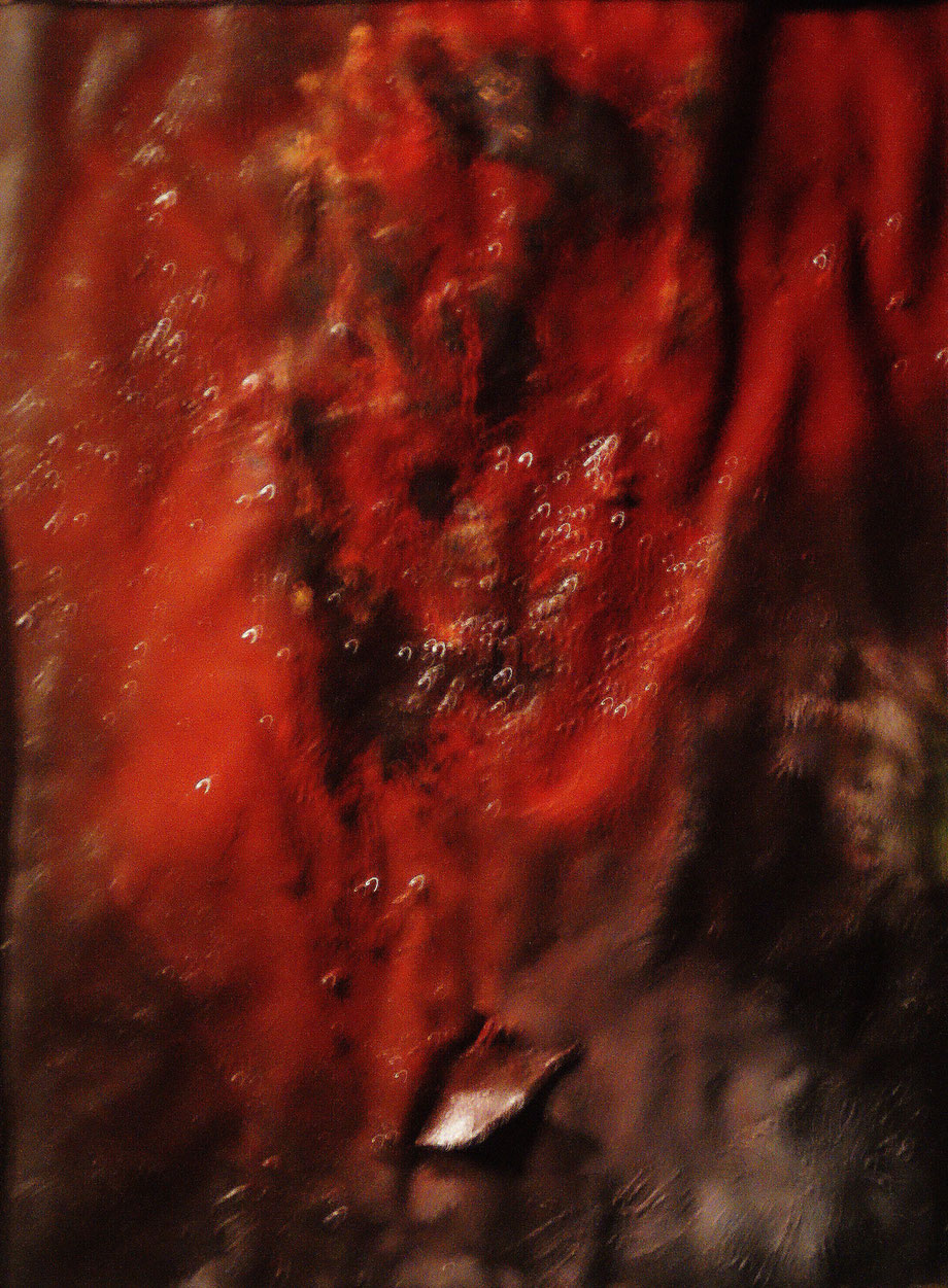 Rotes Tuch, Acryl auf Karton, 46x34, 2017