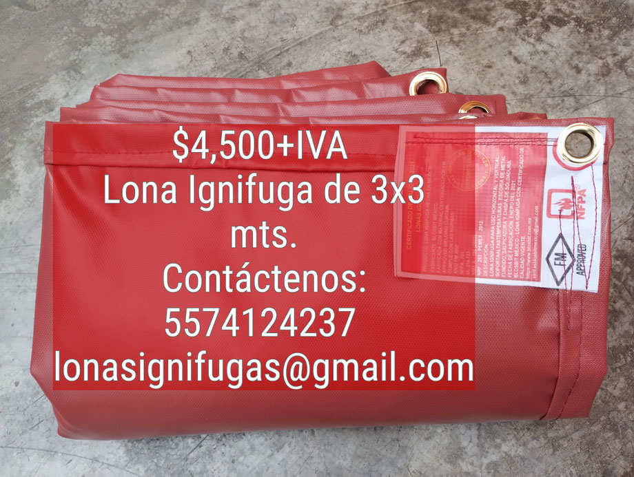 Lona Ignifuga de 3x3 metros - Entrega Inmediata - 5574124237 - Envios a todo Mexico