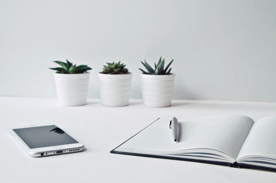 Mobile Phone White Table Minimalist Biohacker - Workplace of the Future