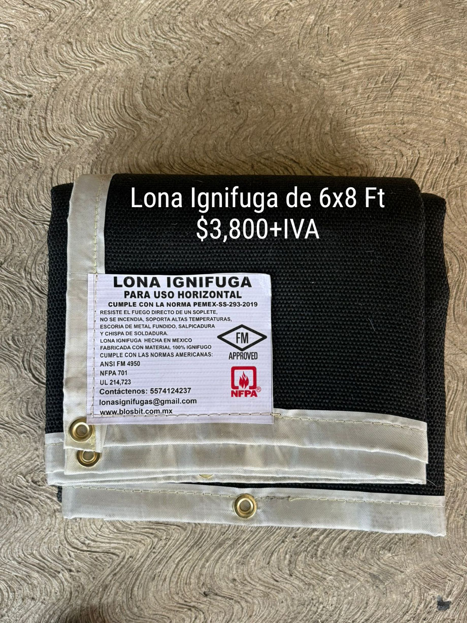 $3,800+IVA Lona Ignifuga de 6x8 Ft - Entrega Inmediata